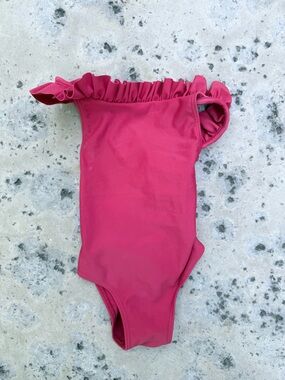 Canopea Ruffled One-Piece Swimsuit for Kids in red, UPF 50